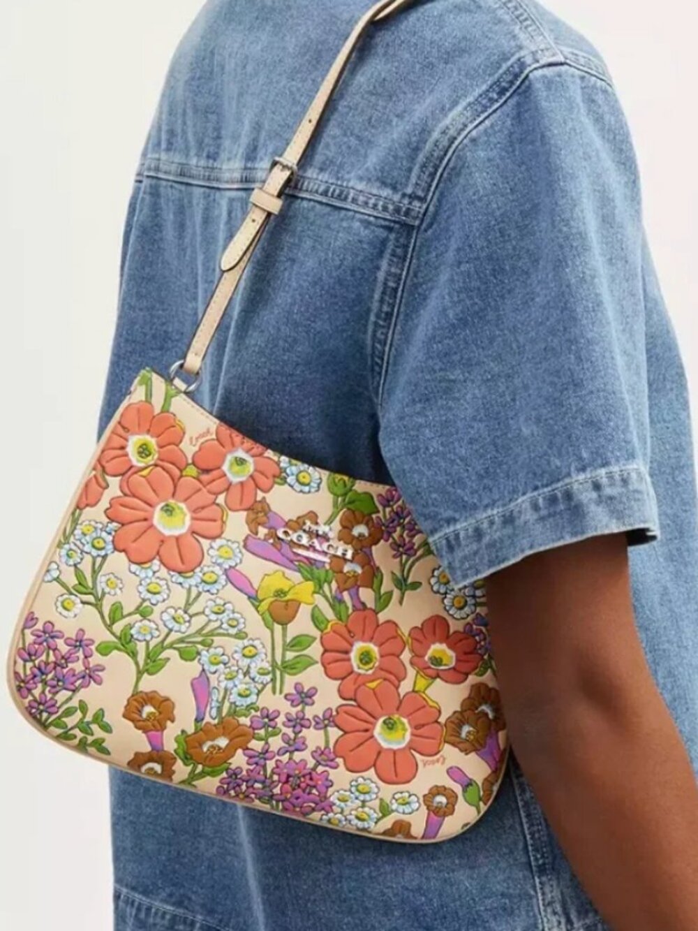 Coach Penelope Shoulder Bag With Floral Print New with Tags